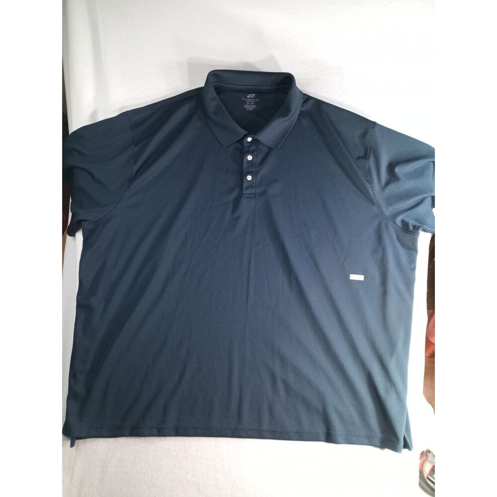 UltraClub Cool Dry Polo Shirt Mens 5XL Blue Performance Golf Short Sleeve Big